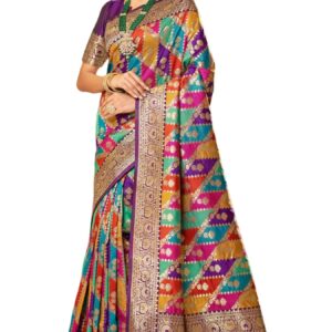 sgf11 women's kanjivaram pure soft silk handloom saree pure golden zari with blouse piece